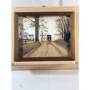 Rustic Framed Billy Jacobs "Headin' Home" Print - 9.5" x 11.5" Country Farmhouse